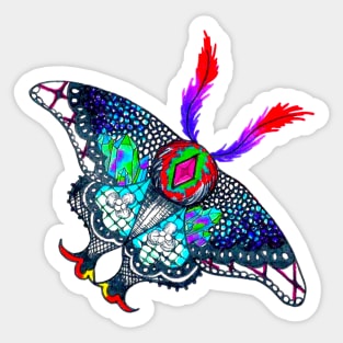 Crystal Lace Wing Moth Sticker